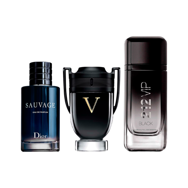 Set di 3 Profumi  Sauvage + Invictus Victory + 212 VIP Black  100ml