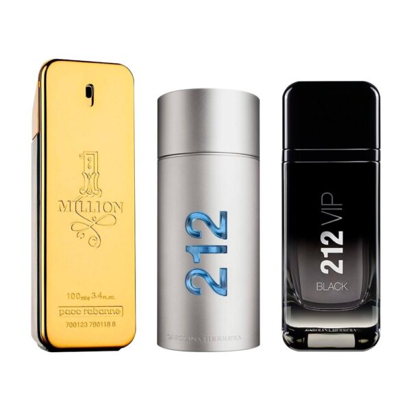Set di 3 Profumi 1 Million + 212 MEN + 212 Black 100ml