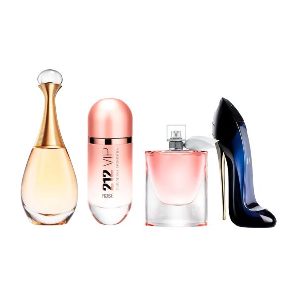 Set di 4 Profumi J'adore + 212 VIP Rosé + La Vie Est Belle + Good Girl 100ml - immagine 2