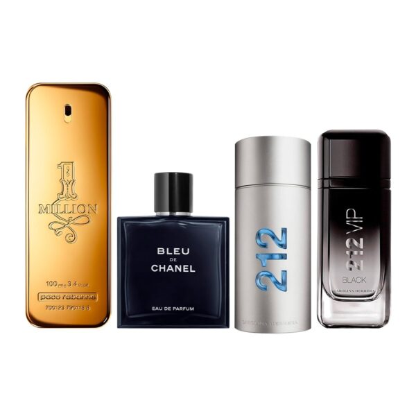 Set di 4 Profumi 1 Million + Bleu de Chanel + 212 MEN + 212 VIP Black 100ml - immagine 2
