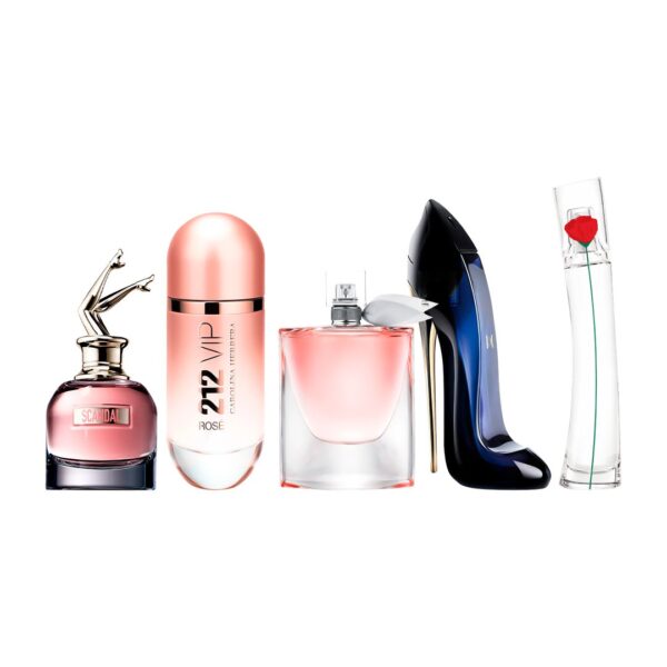 Set di 5 Profumi Scandal + 212 VIP Rosé + La Vie est Belle + Good Girl + Flower by Kenzo 100ml - immagine 2