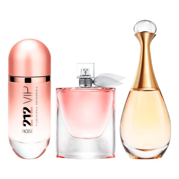 Set di 3 Profumi 212 VIP Rosé + La Vie Est Belle + J'adore 100ml - immagine 2