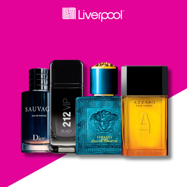 Set di 4 Profumi 212 VIP Black + Sauvage + Versace + Azzaro 100ml