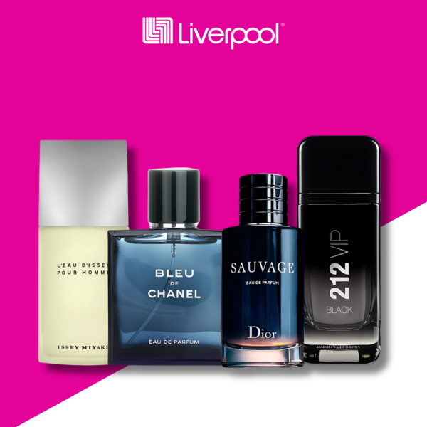 Set di 4 Profumi L'eau D'issey + Bleu de Chanel + 212 VIP Black + Sauvage 100ml