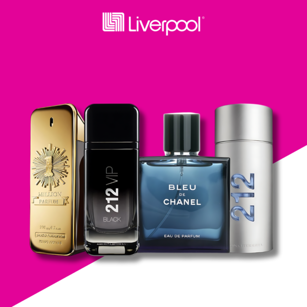 Set di 4 Profumi 1 Million + Bleu de Chanel + 212 MEN + 212 VIP Black 100ml