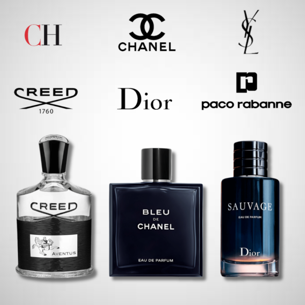Set di 3 Profumi Creed Aventus + Bleu de Chanel + Dior Sauvage 100ml
